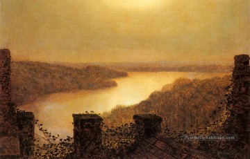 Étangs lacs et chutes d’eau œuvres - Roundhaylake du château Paysage de la ville paysage John Atkinson Grimshaw